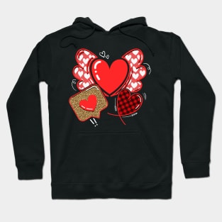 Valentines Day Shirts Hearts Love Leopard Plaid Gift Hoodie